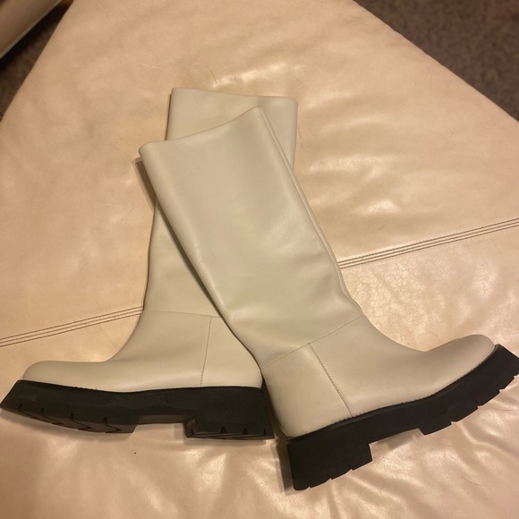 NEW $700 PHILLIP LIM 3x1 KATE  WHITE BLACK Lug Sole Tube Boot 10 41 LEATHER HOT - Picture 13 of 17